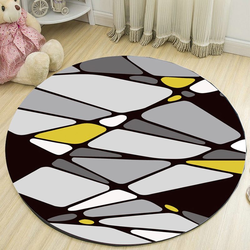 Bright Colorblock Geometric Rug Multi Colored Postmodern Rug Polyester Non-Slip Stain Resistant Pet Friendly Rug for Room Light Gray Clearhalo 'Area Rug' 'Modern' 'Rugs' Rug' 2185765