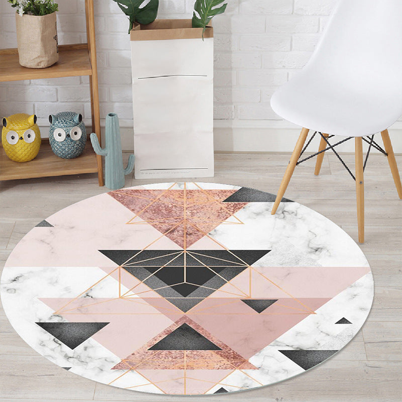 Bright Colorblock Geometric Rug Multi Colored Postmodern Rug Polyester Non-Slip Stain Resistant Pet Friendly Rug for Room Pink Clearhalo 'Area Rug' 'Modern' 'Rugs' Rug' 2185767