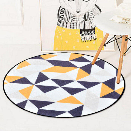 Nordic Living Room Area Rug Multicolor Geometric Shapes Print Carpet Synthetics Anti-Slip Pet Friendly Machine Washable Rug Yellow-Red Clearhalo 'Area Rug' 'Modern' 'Rugs' Rug' 2185768