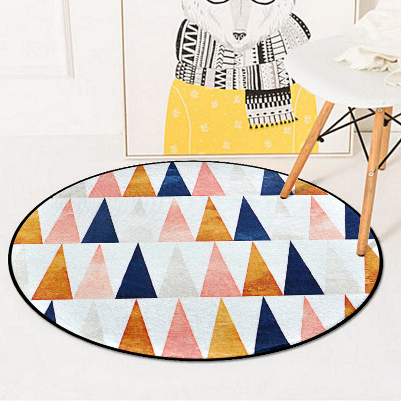 Nordic Living Room Area Rug Multicolor Geometric Shapes Print Carpet Synthetics Anti-Slip Pet Friendly Machine Washable Rug Pink Clearhalo 'Area Rug' 'Modern' 'Rugs' Rug' 2185770