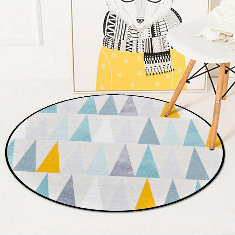 Nordic Living Room Area Rug Multicolor Geometric Shapes Print Carpet Synthetics Anti-Slip Pet Friendly Machine Washable Rug Green Clearhalo 'Area Rug' 'Modern' 'Rugs' Rug' 2185774