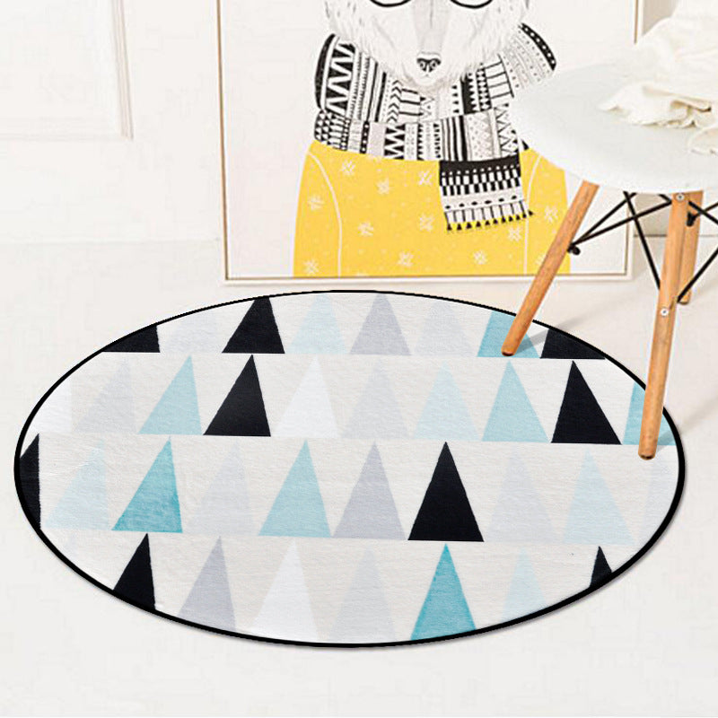 Nordic Living Room Area Rug Multicolor Geometric Shapes Print Carpet Synthetics Anti-Slip Pet Friendly Machine Washable Rug Aqua Clearhalo 'Area Rug' 'Modern' 'Rugs' Rug' 2185778