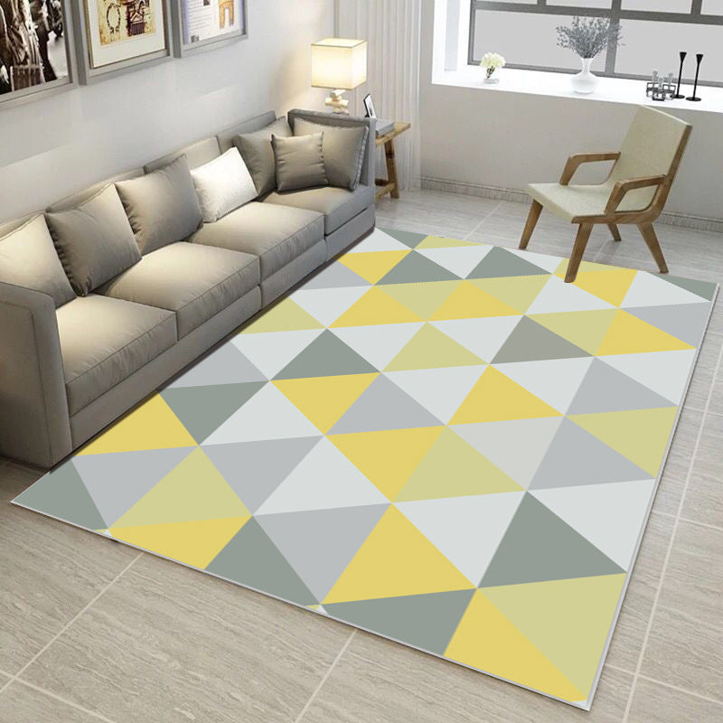 Bold Multi Color Matrix Rug Polyester Modern Area Carpet Non-Slip Pet Friendly Stain Resistant Rug for Living Room Light Yellow Clearhalo 'Area Rug' 'Modern' 'Rugs' Rug' 2185786