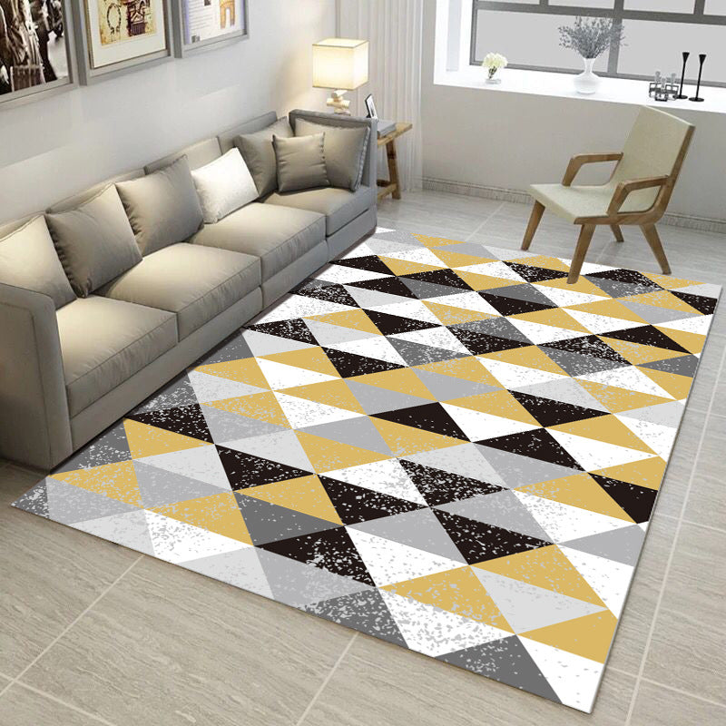 Bold Multi Color Matrix Rug Polyester Modern Area Carpet Non-Slip Pet Friendly Stain Resistant Rug for Living Room Yellow Clearhalo 'Area Rug' 'Modern' 'Rugs' Rug' 2185787