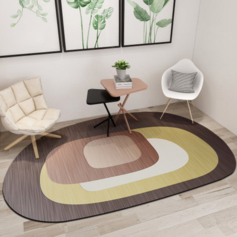 Geometric Shaped Color Block Rug Multi-Color Nordic Carpet Polypropylene Stain Resistant Pet Friendly Non-Slip Rug for Study Room Brown Clearhalo 'Area Rug' 'Modern' 'Rugs' Rug' 2185821