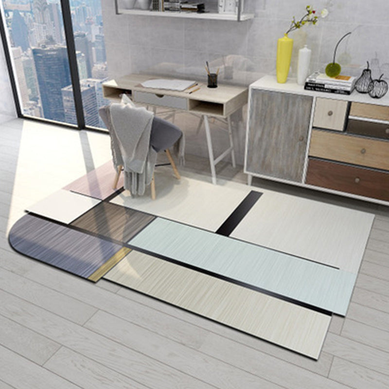 Geometric Shaped Color Block Rug Multi-Color Nordic Carpet Polypropylene Stain Resistant Pet Friendly Non-Slip Rug for Study Room White Clearhalo 'Area Rug' 'Modern' 'Rugs' Rug' 2185825