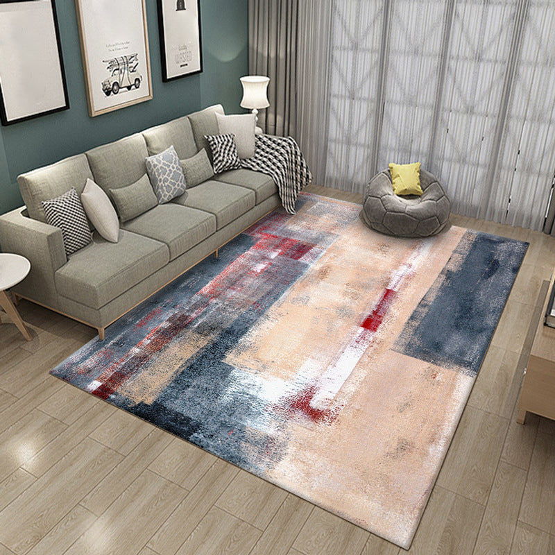 Modern Abstract Watercolor Rug Multi-Color Synthetics Rug Washable Anti-Slip Stain Resistant Area Carpet for Home Orange Pink Clearhalo 'Area Rug' 'Modern' 'Rugs' Rug' 2185870