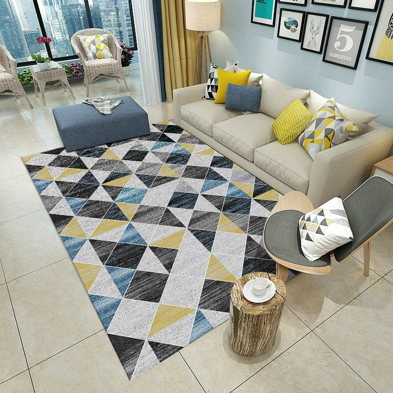 Modern Abstract Watercolor Rug Multi-Color Synthetics Rug Washable Anti-Slip Stain Resistant Area Carpet for Home Clearhalo 'Area Rug' 'Modern' 'Rugs' Rug' 2185876