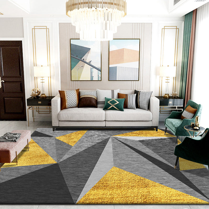 Elegant Modernist Rug Multi Color Geometric Carpet Pet Friendly Anti-Slip Backing Machine Washable Rug for Guest Room Gold Clearhalo 'Area Rug' 'Modern' 'Rugs' Rug' 2186056
