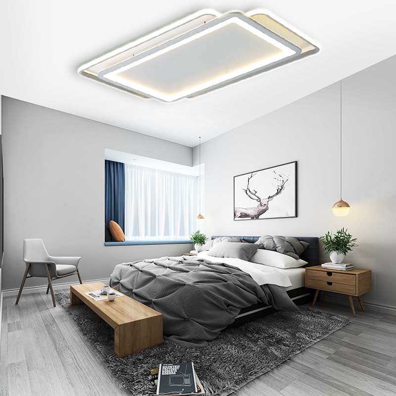 Ultra Slim Acrylic Bedroom Ceiling Flush Mount 16"/19.5"/35.5" Wide Minimal LED Ceiling Mounted Fixture in Grey, Warm/White Light Clearhalo 'Ceiling Lights' 'Close To Ceiling Lights' 'Close to ceiling' 'Flush mount' Lighting' 218608