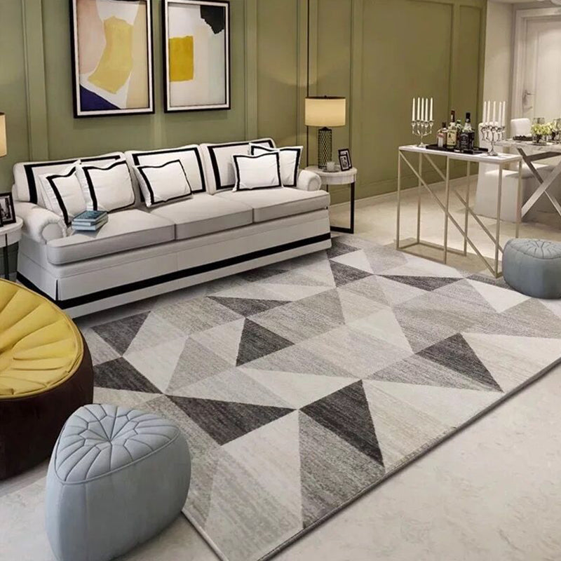 Modern Living Room Area Rug Multi Colored Geometric Rug Synthetics Non-Slip Washable Stain Resistant Indoor Rug Khaki Clearhalo 'Area Rug' 'Modern' 'Rugs' Rug' 2186104