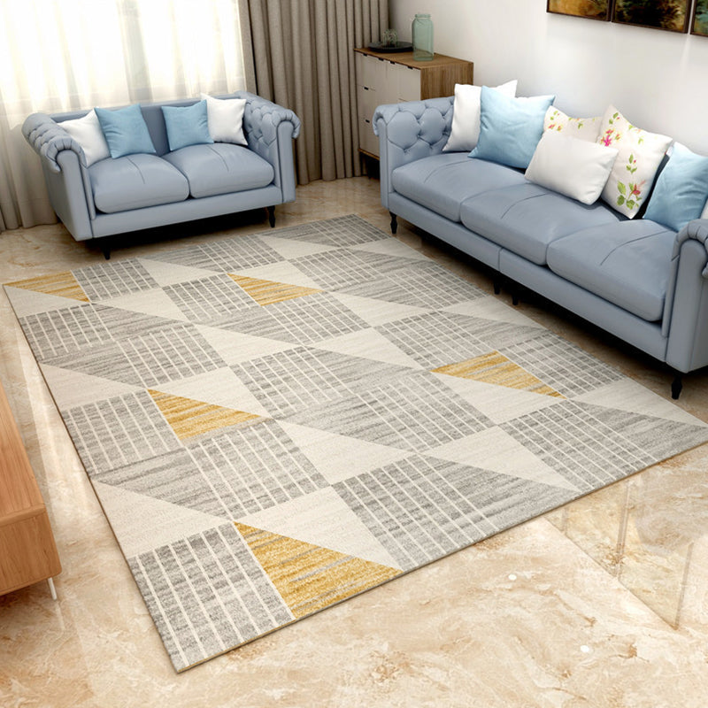 Modern Living Room Area Rug Multi Colored Geometric Rug Synthetics Non-Slip Washable Stain Resistant Indoor Rug Beige Clearhalo 'Area Rug' 'Modern' 'Rugs' Rug' 2186109