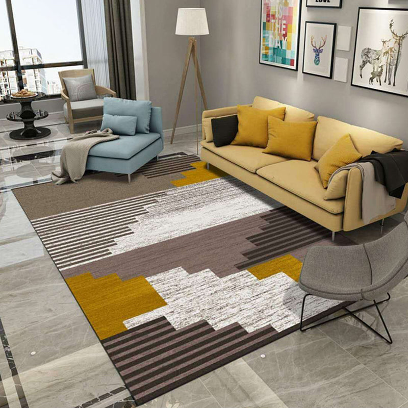 Modern Living Room Area Rug Multi Colored Geometric Rug Synthetics Non-Slip Washable Stain Resistant Indoor Rug Clearhalo 'Area Rug' 'Modern' 'Rugs' Rug' 2186112