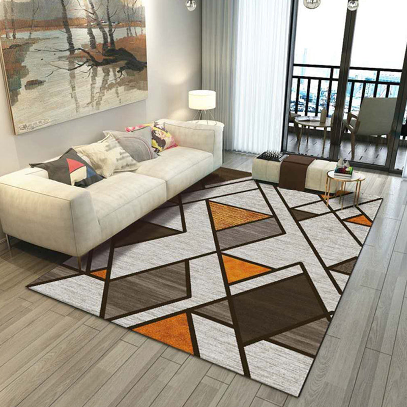 Modern Living Room Area Rug Multi Colored Geometric Rug Synthetics Non-Slip Washable Stain Resistant Indoor Rug Grey Clearhalo 'Area Rug' 'Modern' 'Rugs' Rug' 2186119