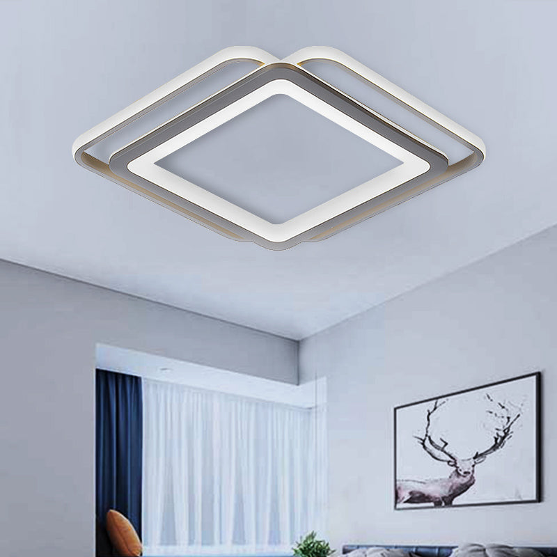 Ultra Slim Acrylic Bedroom Ceiling Flush Mount 16"/19.5"/35.5" Wide Minimal LED Ceiling Mounted Fixture in Grey, Warm/White Light Grey Clearhalo 'Ceiling Lights' 'Close To Ceiling Lights' 'Close to ceiling' 'Flush mount' Lighting' 218612