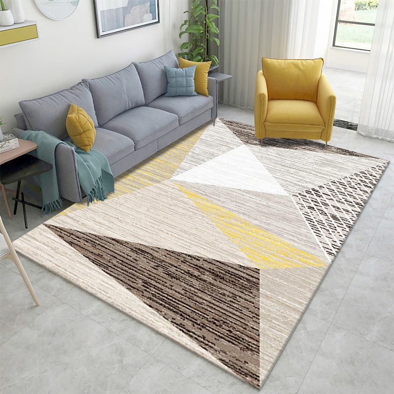 Nordic Geometric Color Block Rug Multicolor Polypropylene Carpet Pet Friendly Stain Resistant Non-Slip Rug for Sitting Room Brown Clearhalo 'Area Rug' 'Modern' 'Rugs' Rug' 2186124