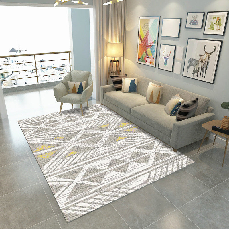 Nordic Geometric Color Block Rug Multicolor Polypropylene Carpet Pet Friendly Stain Resistant Non-Slip Rug for Sitting Room Brown-Khaki Clearhalo 'Area Rug' 'Modern' 'Rugs' Rug' 2186125