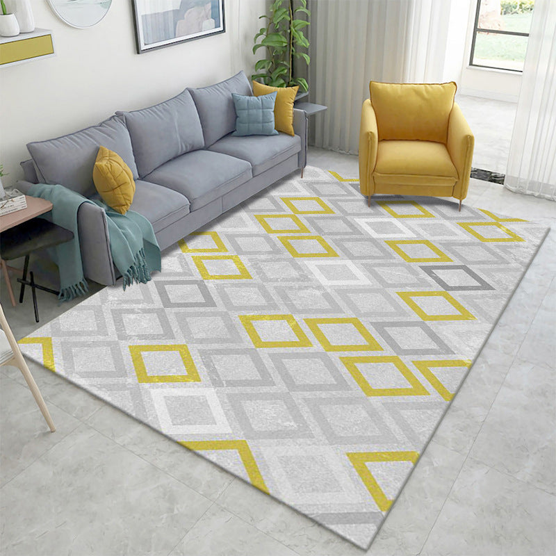 Nordic Geometric Color Block Rug Multicolor Polypropylene Carpet Pet Friendly Stain Resistant Non-Slip Rug for Sitting Room Grey Clearhalo 'Area Rug' 'Modern' 'Rugs' Rug' 2186131