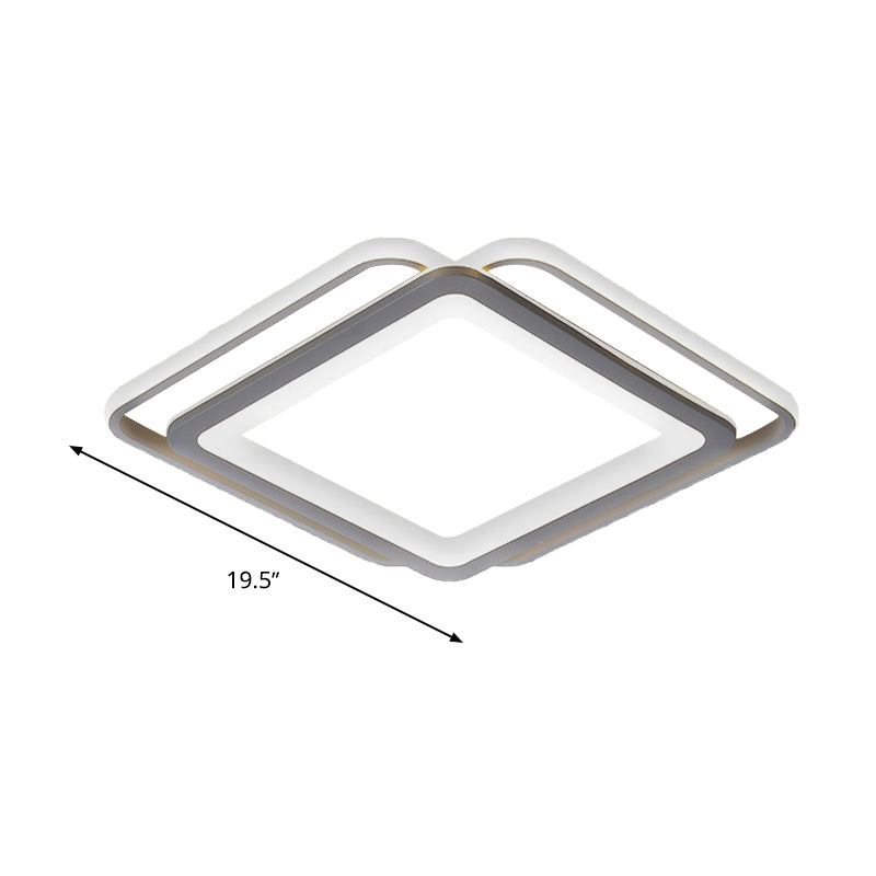 Ultra Slim Acrylic Bedroom Ceiling Flush Mount 16"/19.5"/35.5" Wide Minimal LED Ceiling Mounted Fixture in Grey, Warm/White Light Clearhalo 'Ceiling Lights' 'Close To Ceiling Lights' 'Close to ceiling' 'Flush mount' Lighting' 218614