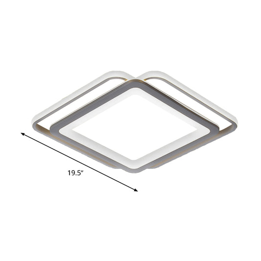 Ultra Slim Acrylic Bedroom Ceiling Flush Mount 16"/19.5"/35.5" Wide Minimal LED Ceiling Mounted Fixture in Grey, Warm/White Light Clearhalo 'Ceiling Lights' 'Close To Ceiling Lights' 'Close to ceiling' 'Flush mount' Lighting' 218614