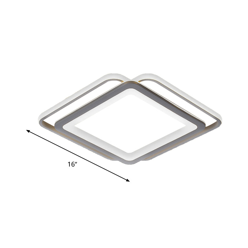 Ultra Slim Acrylic Bedroom Ceiling Flush Mount 16"/19.5"/35.5" Wide Minimal LED Ceiling Mounted Fixture in Grey, Warm/White Light Clearhalo 'Ceiling Lights' 'Close To Ceiling Lights' 'Close to ceiling' 'Flush mount' Lighting' 218615