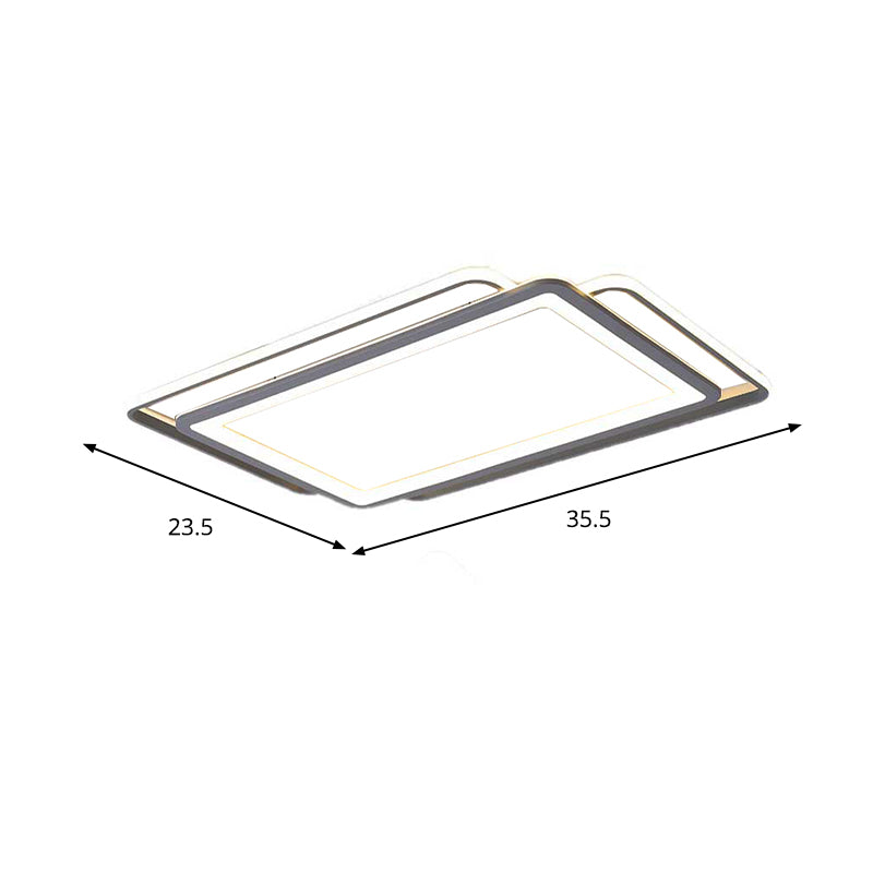 Ultra Slim Acrylic Bedroom Ceiling Flush Mount 16"/19.5"/35.5" Wide Minimal LED Ceiling Mounted Fixture in Grey, Warm/White Light Clearhalo 'Ceiling Lights' 'Close To Ceiling Lights' 'Close to ceiling' 'Flush mount' Lighting' 218616