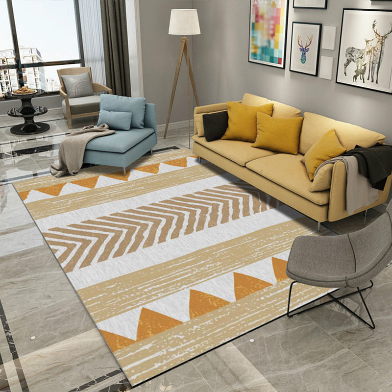 Multicolor Home Decoration Rug Scandinavian Geometric Carpet Polyester Washable Anti-Slip Backing Stain Resistant Rug Yellow-Red Clearhalo 'Area Rug' 'Modern' 'Rugs' Rug' 2186163