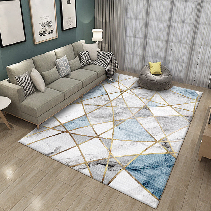 Fashion Multi Color Geometric Rug Synthetics Nordic Area Carpet Pet Friendly Non-Slip Backing Machine Washable Rug for Lounge Blue Clearhalo 'Area Rug' 'Modern' 'Rugs' Rug' 2186174