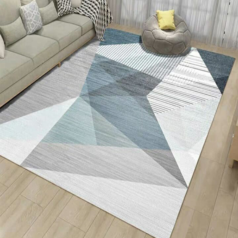 Fashion Multi Color Geometric Rug Synthetics Nordic Area Carpet Pet Friendly Non-Slip Backing Machine Washable Rug for Lounge Lake Green Clearhalo 'Area Rug' 'Modern' 'Rugs' Rug' 2186184