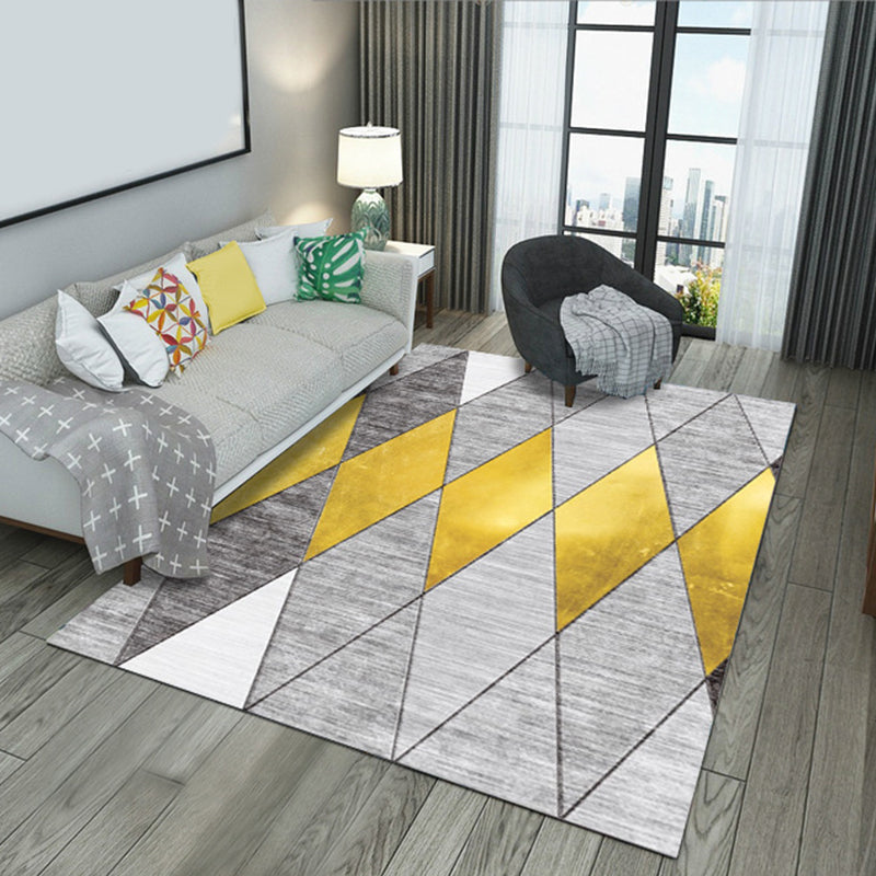 Fashion Multi Color Geometric Rug Synthetics Nordic Area Carpet Pet Friendly Non-Slip Backing Machine Washable Rug for Lounge Grey Clearhalo 'Area Rug' 'Modern' 'Rugs' Rug' 2186185