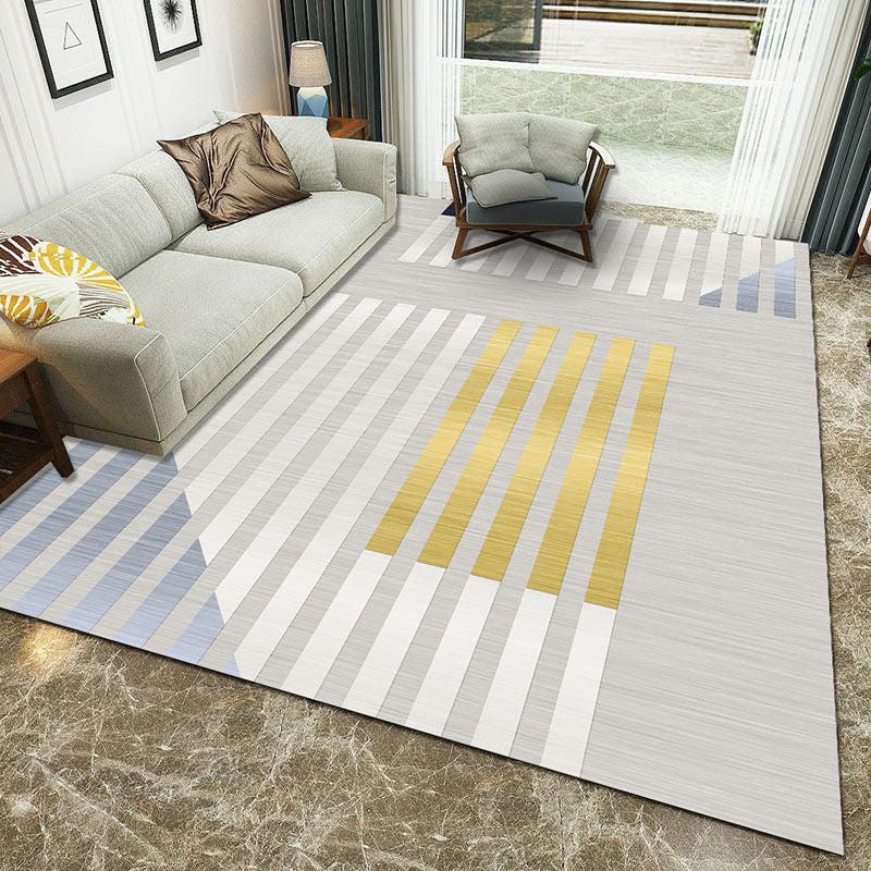 Minimalist 3D Printing Geometry Rug Multi-Colored Polypropylene Rug Machine Washable Non-Slip Stain Resistant Area Rug for Home Grey Clearhalo 'Area Rug' 'Modern' 'Rugs' Rug' 2186197