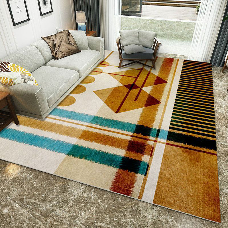 Minimalist 3D Printing Geometry Rug Multi-Colored Polypropylene Rug Machine Washable Non-Slip Stain Resistant Area Rug for Home Clearhalo 'Area Rug' 'Modern' 'Rugs' Rug' 2186203