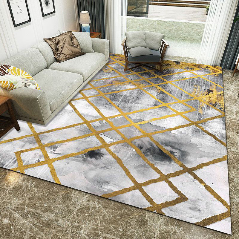 Minimalist 3D Printing Geometry Rug Multi-Colored Polypropylene Rug Machine Washable Non-Slip Stain Resistant Area Rug for Home Clearhalo 'Area Rug' 'Modern' 'Rugs' Rug' 2186207