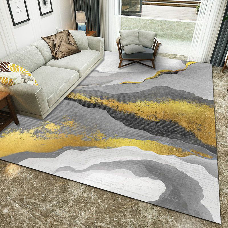 Minimalist 3D Printing Geometry Rug Multi-Colored Polypropylene Rug Machine Washable Non-Slip Stain Resistant Area Rug for Home Clearhalo 'Area Rug' 'Modern' 'Rugs' Rug' 2186214