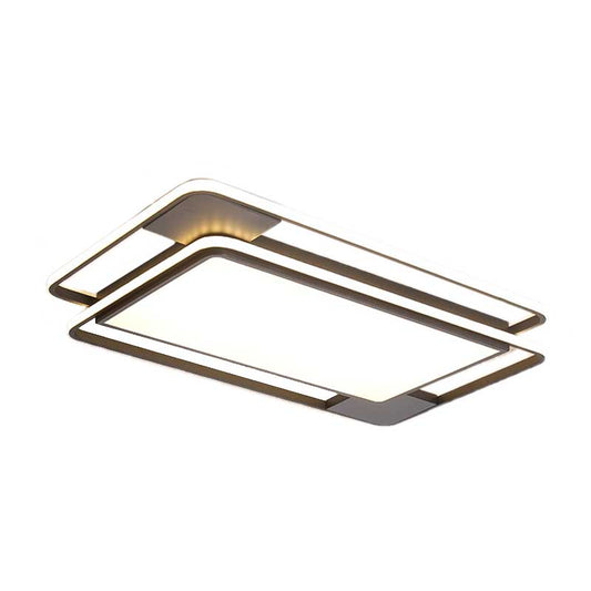Rhombus/Rectangular Acrylic LED Flushmount Lighting Modern 16"/19.5"/35.5" Wide Black and White Flush Mount Fixture for Bedroom Clearhalo 'Ceiling Lights' 'Close To Ceiling Lights' 'Close to ceiling' 'Flush mount' Lighting' 218622