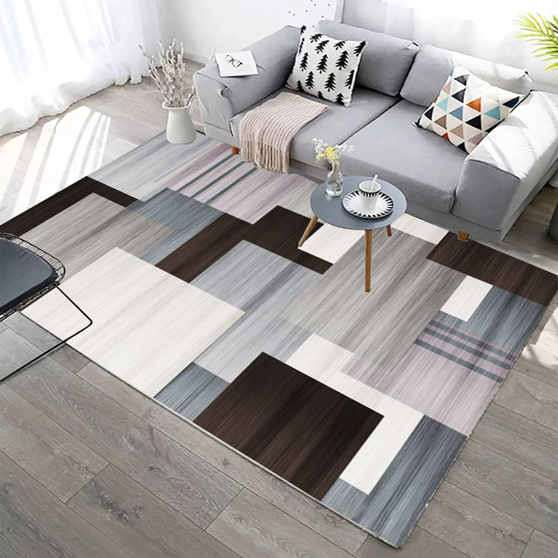 Designer Contemporary Rug Multi Color Geometric Carpet Anti-Slip Backing Machine Washable Stain Resistant Indoor Rug for Room Clearhalo 'Area Rug' 'Modern' 'Rugs' Rug' 2186288