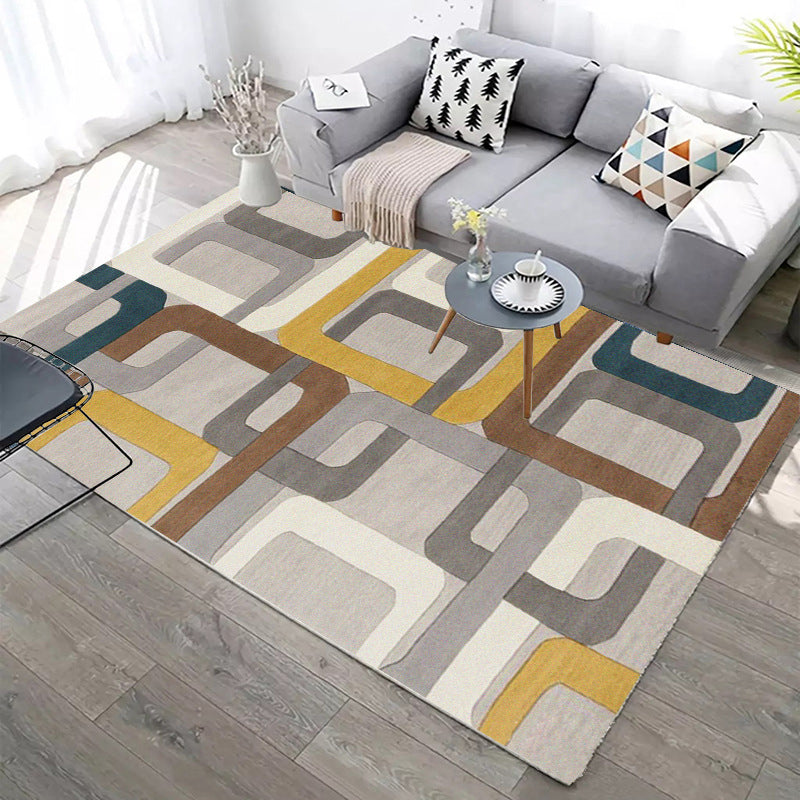 Designer Contemporary Rug Multi Color Geometric Carpet Anti-Slip Backing Machine Washable Stain Resistant Indoor Rug for Room Clearhalo 'Area Rug' 'Modern' 'Rugs' Rug' 2186289