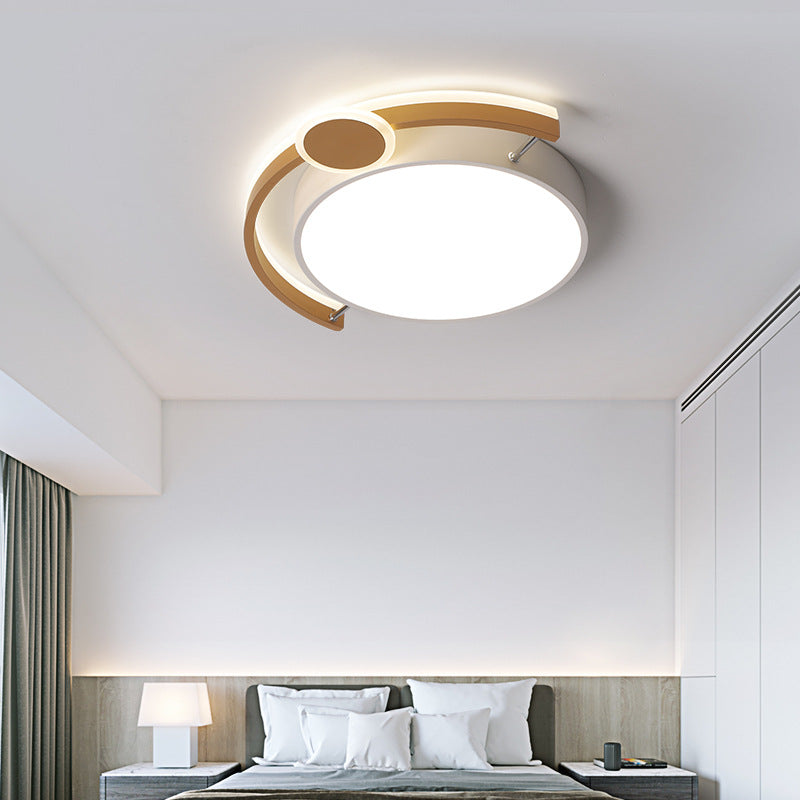 16"/19.5" Wide Round LED Flush Ceiling Light Simple Metallic Black/Gold Bedroom Ceiling Light Fixture, White Light Clearhalo 'Ceiling Lights' 'Close To Ceiling Lights' 'Close to ceiling' 'Flush mount' Lighting' 218629