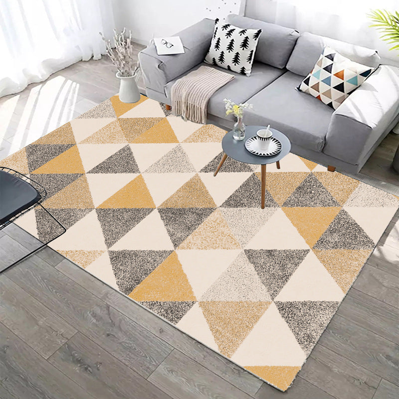 Designer Contemporary Rug Multi Color Geometric Carpet Anti-Slip Backing Machine Washable Stain Resistant Indoor Rug for Room Yellow-Red Clearhalo 'Area Rug' 'Modern' 'Rugs' Rug' 2186291