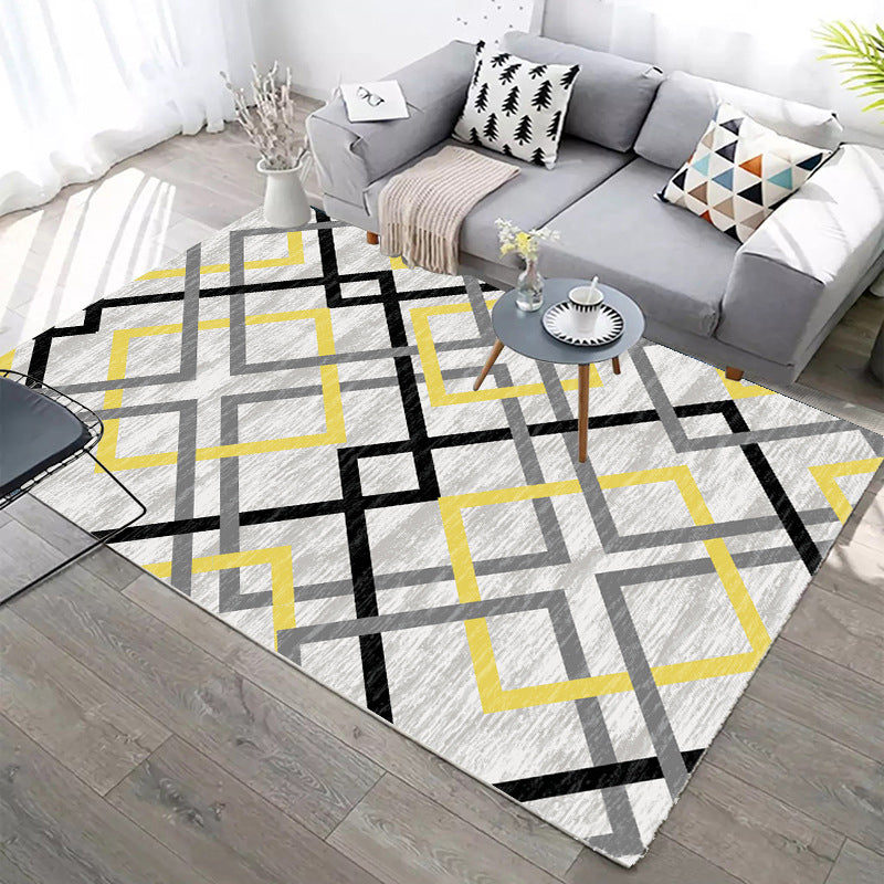 Designer Contemporary Rug Multi Color Geometric Carpet Anti-Slip Backing Machine Washable Stain Resistant Indoor Rug for Room Clearhalo 'Area Rug' 'Modern' 'Rugs' Rug' 2186295