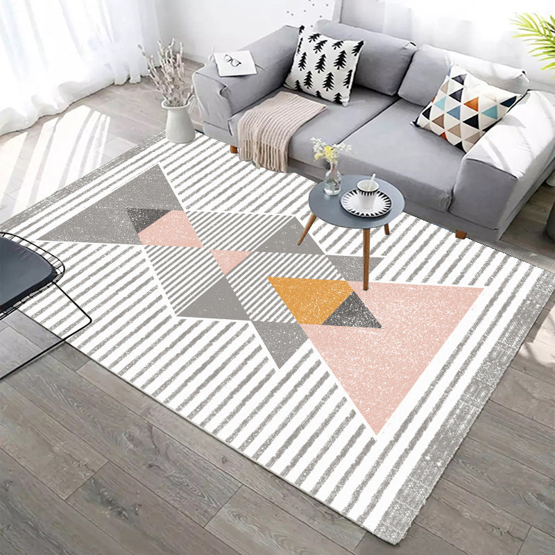 Designer Contemporary Rug Multi Color Geometric Carpet Anti-Slip Backing Machine Washable Stain Resistant Indoor Rug for Room Clearhalo 'Area Rug' 'Modern' 'Rugs' Rug' 2186296