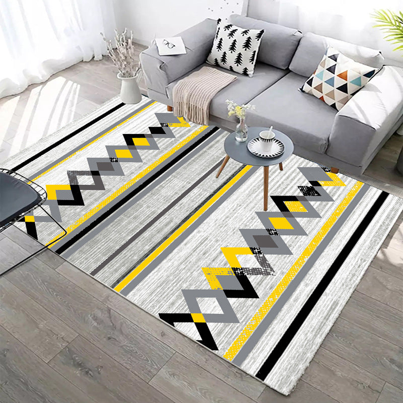 Designer Contemporary Rug Multi Color Geometric Carpet Anti-Slip Backing Machine Washable Stain Resistant Indoor Rug for Room Clearhalo 'Area Rug' 'Modern' 'Rugs' Rug' 2186297