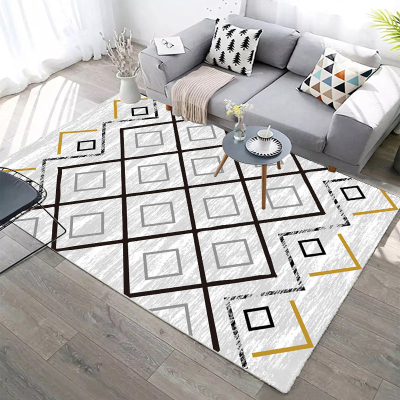 Designer Contemporary Rug Multi Color Geometric Carpet Anti-Slip Backing Machine Washable Stain Resistant Indoor Rug for Room Clearhalo 'Area Rug' 'Modern' 'Rugs' Rug' 2186301