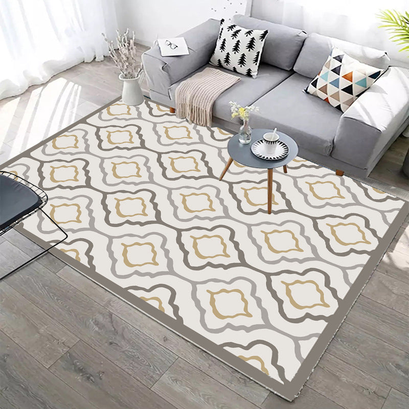 Designer Contemporary Rug Multi Color Geometric Carpet Anti-Slip Backing Machine Washable Stain Resistant Indoor Rug for Room Clearhalo 'Area Rug' 'Modern' 'Rugs' Rug' 2186304