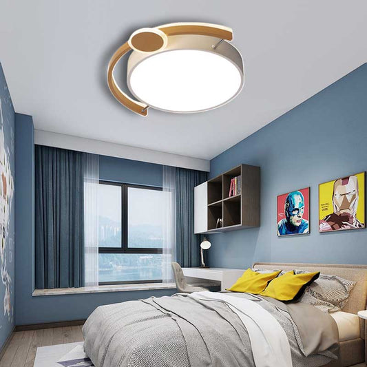 16"/19.5" Wide Round LED Flush Ceiling Light Simple Metallic Black/Gold Bedroom Ceiling Light Fixture, White Light Gold Clearhalo 'Ceiling Lights' 'Close To Ceiling Lights' 'Close to ceiling' 'Flush mount' Lighting' 218630