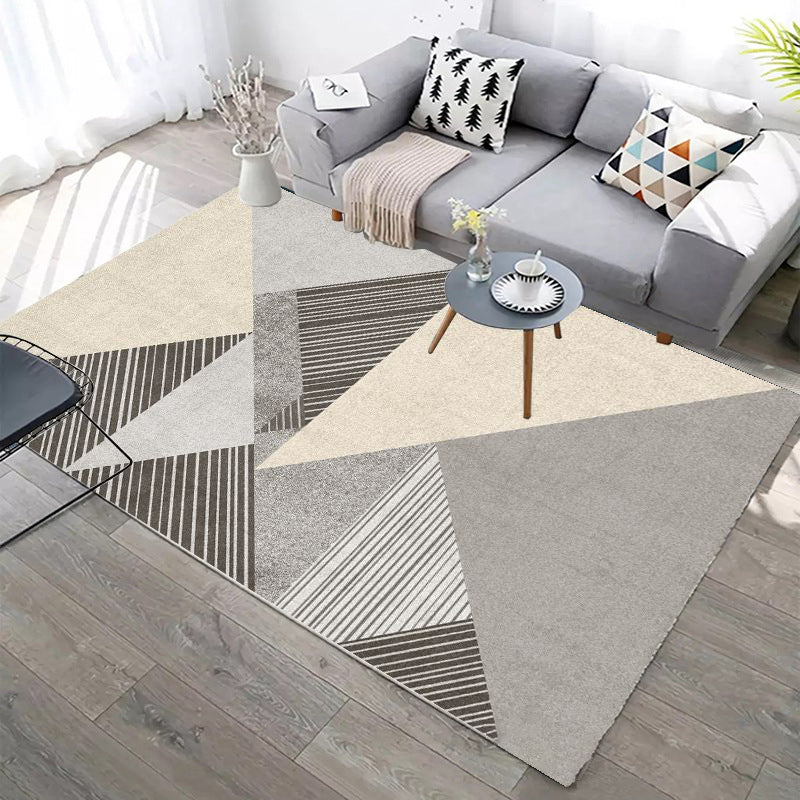 Designer Contemporary Rug Multi Color Geometric Carpet Anti-Slip Backing Machine Washable Stain Resistant Indoor Rug for Room Brown Clearhalo 'Area Rug' 'Modern' 'Rugs' Rug' 2186311