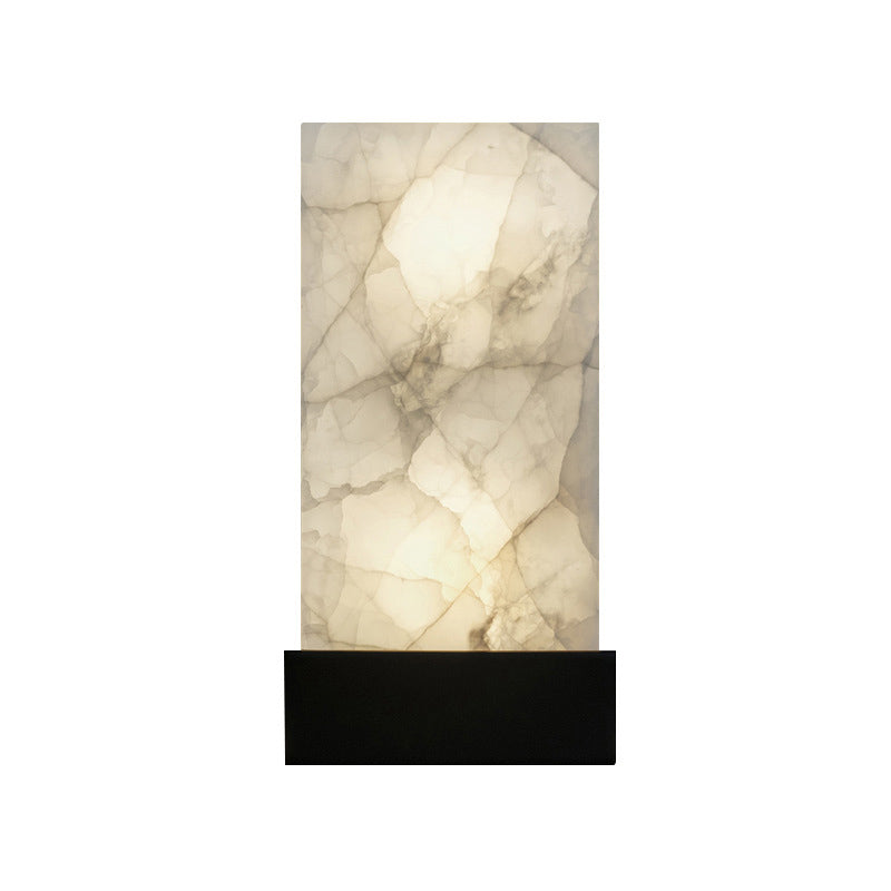 Nordic Style Rectangle Shade Wall Sconce Mica Single Living Room Wall Mounted Light Clearhalo 'Cast Iron' 'Glass' 'Industrial' 'Modern wall lights' 'Modern' 'Tiffany' 'Traditional wall lights' 'Wall Lamps & Sconces' 'Wall Lights' Lighting' 2186542