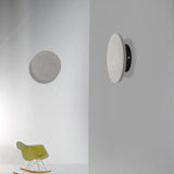 Flat Round Wall Sconce Light Minimalistic Cement Grey LED Wall Mount Light for Bedside Grey Clearhalo 'Modern wall lights' 'Modern' 'Wall Lamps & Sconces' 'Wall Lights' Lighting' 2186551