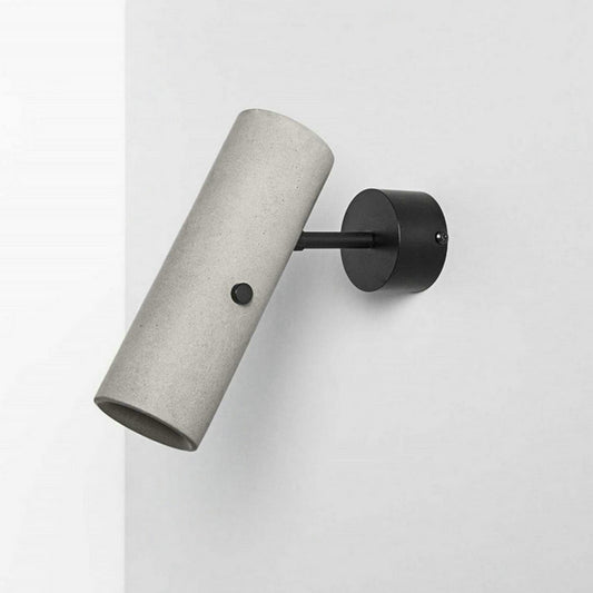 Cement Cylinder Wall Lighting Nordic Style Single-Bulb Grey Rotatable Wall Mounted Spotlight Clearhalo 'Modern wall lights' 'Modern' 'Wall Lamps & Sconces' 'Wall Lights' Lighting' 2186567