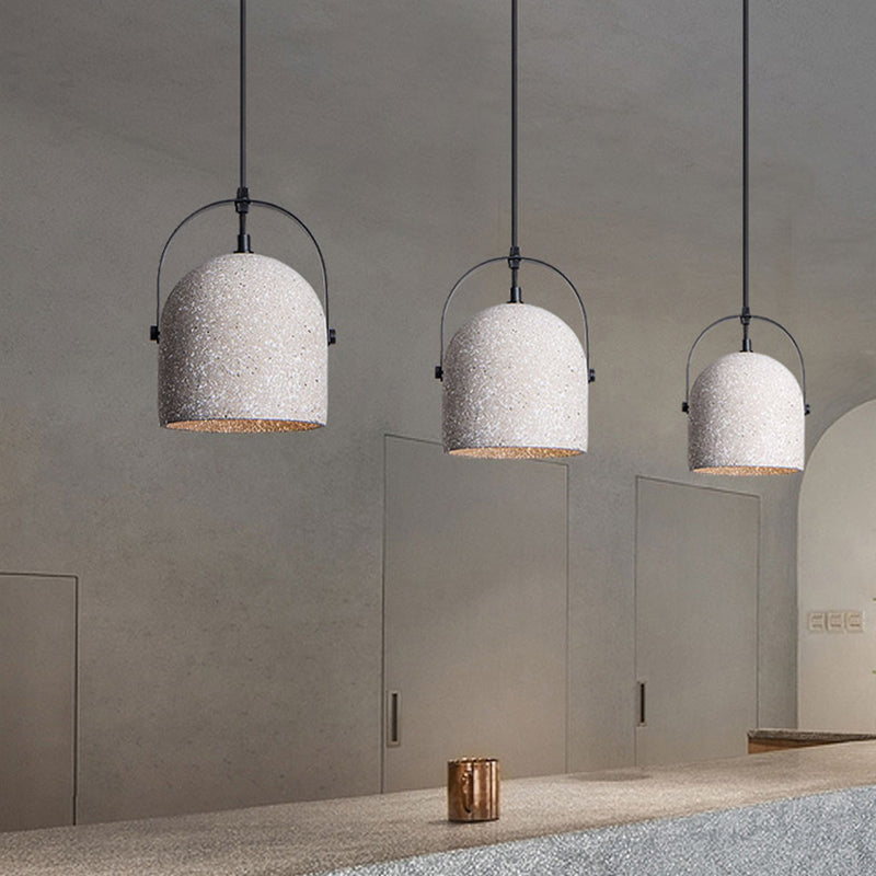 Simplicity Bell Shade Suspension Light Cement 1��Head Restaurant Pendant Light Fixture White Clearhalo 'Ceiling Lights' 'Modern Pendants' 'Modern' 'Pendant Lights' 'Pendants' Lighting' 2186594